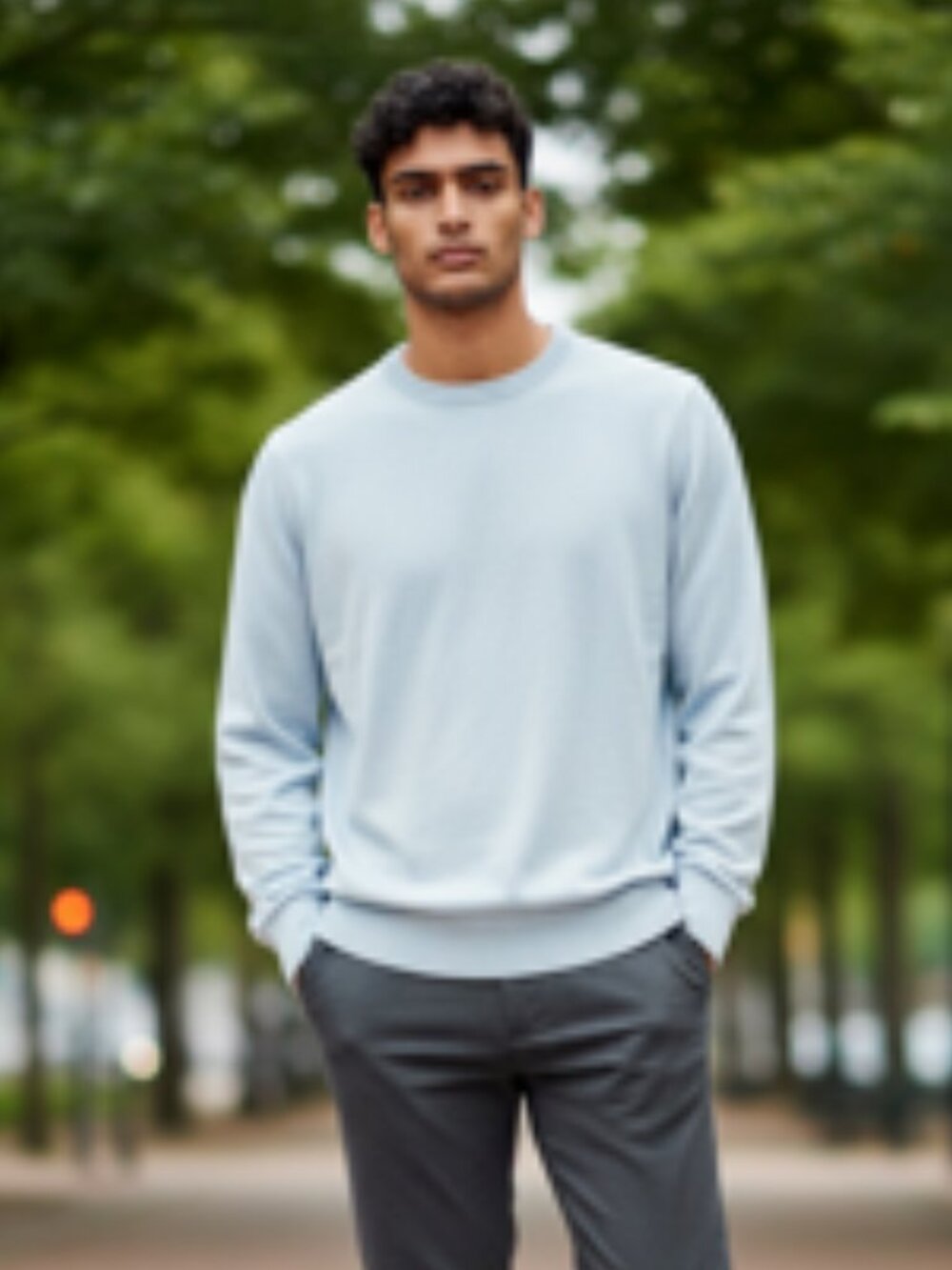 NEW Christian Lacroix Sweater Men’s Size XL Pima Cotton Silk Lt Blue NWT